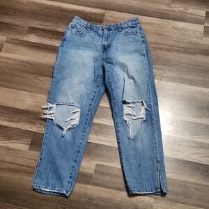 Versona Distressted Ankle Cropped Jeans Size 10 Inseam 25'